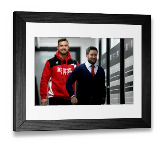 Framed Print : Bristol City FC: Johnson and Wright Arrive at iPro Stadium for Derby County Showdown (Sky Bet Championship) Framed Print : Bristol City FC: Johnson and Wright Arrive at iPro Stadium for Derby County Showdown (Sky Bet Championship)