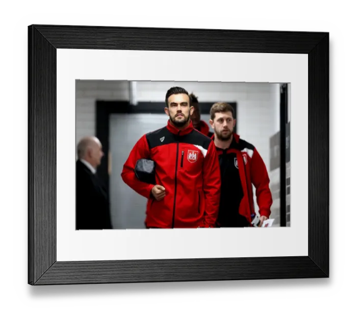 Framed Print : Marlon Pack Arrives at iPro Stadium Ahead of Derby County vs. Bristol City Championship Clash