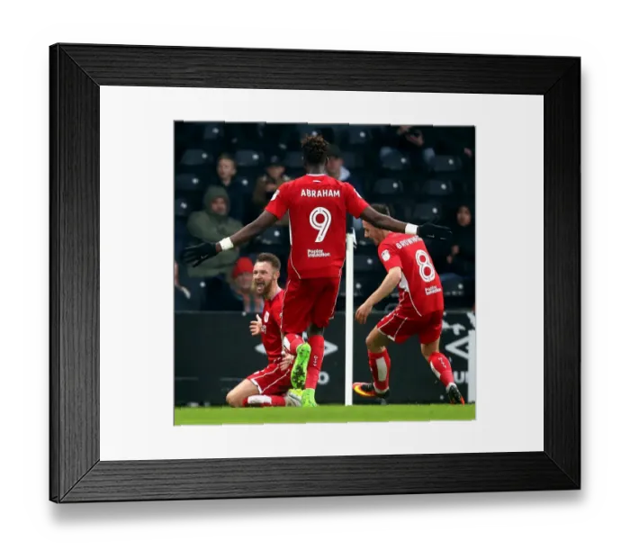 Framed Print : Matty Taylor's First Goal for Bristol City: Derby County vs. Bristol City, 11 / 02 / 2017