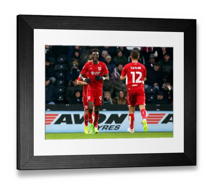 Framed Print : Tammy Abraham's Brace: 2-0 Win for Bristol City over Derby County (Sky Bet Championship, 11 / 02 / 2017)