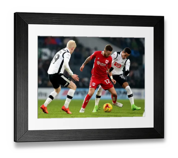 Framed Print : Derby County vs. Bristol City: Matty Taylor Faces Off Against Hughes and Ince Framed Print : Derby County vs. Bristol City: Matty Taylor Faces Off Against Hughes and Ince
