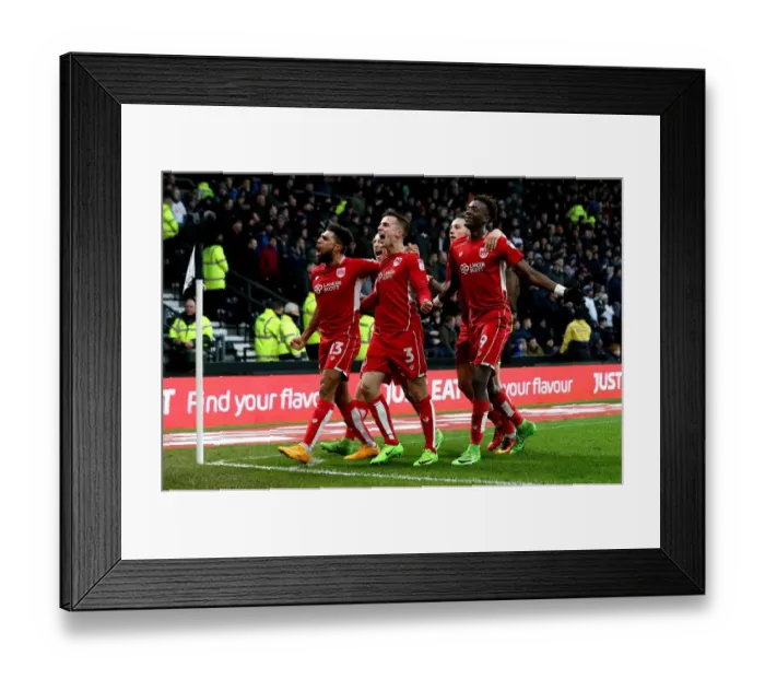 Framed Print : 3-0 Goal Celebration: Tammy Abraham's Stunner for Bristol City vs. Derby County, 2017