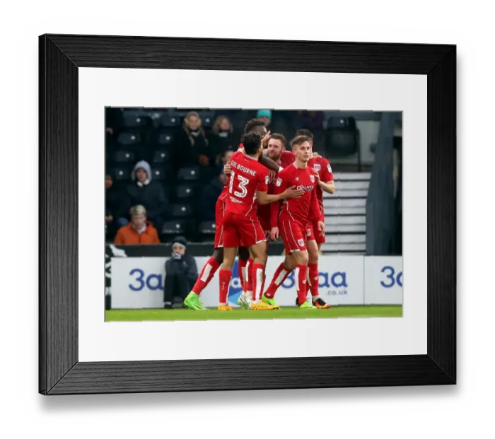 Framed Print : Matty Taylor Scores First Goal for Bristol City in Derby County Match, 11 / 02 / 2017 Framed Print : Matty Taylor Scores First Goal for Bristol City in Derby County Match, 11 / 02 / 2017