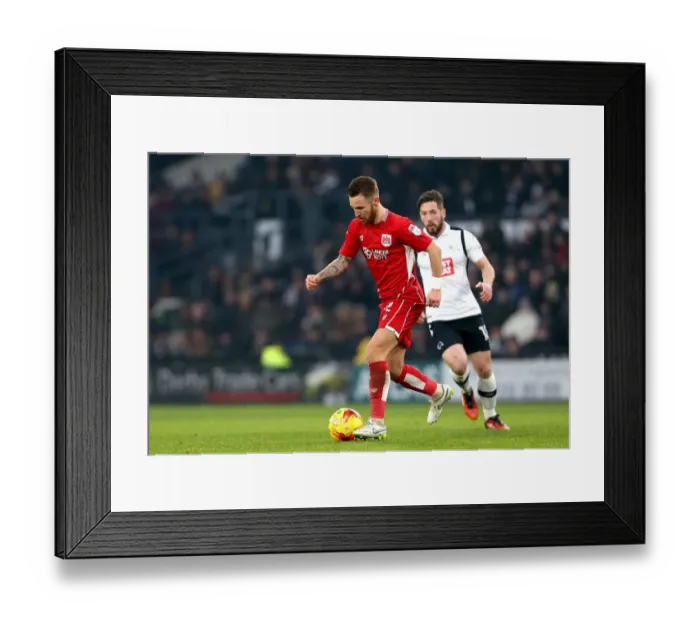 Framed Print : Matty Taylor Charges Forward: Derby County vs. Bristol City, 11 / 02 / 2017 Framed Print : Matty Taylor Charges Forward: Derby County vs. Bristol City, 11 / 02 / 2017