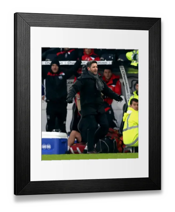 Framed Print : Frustrated Lee Johnson: Derby County vs. Bristol City Championship Clash Framed Print : Frustrated Lee Johnson: Derby County vs. Bristol City Championship Clash