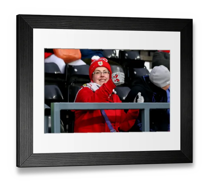 Framed Print : Bristol City Fans Rally at iPro Stadium during Derby County Match, February 2017