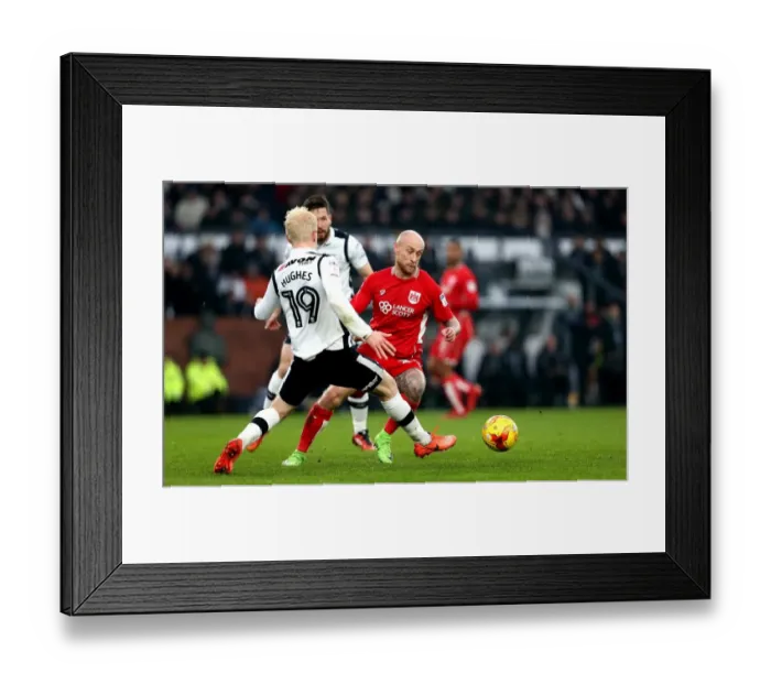 Framed Print : David Cotterill Drives Past Will Hughes: Derby County vs. Bristol City Championship Clash Framed Print : David Cotterill Drives Past Will Hughes: Derby County vs. Bristol City Championship Clash