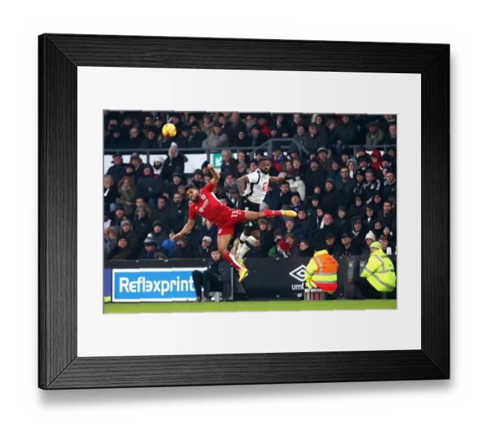 Framed Print : Derby vs. Bristol City: Intense Aerial Battle Between Darren Bent and Scott Golbourne