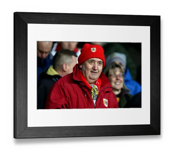 Framed Print : Bristol City FC: Triumphant Fans Celebrate at iPro Stadium After Derby County Victory, February 2017