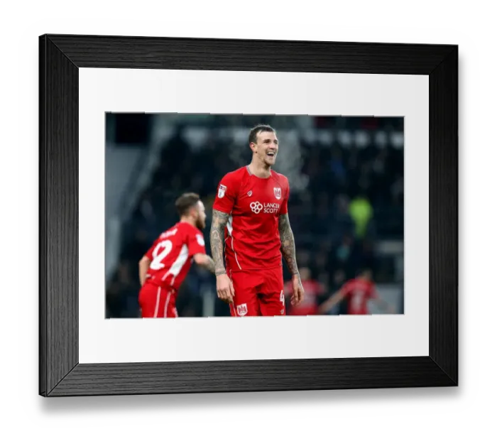 Framed Print : Aden Flint of Bristol City in Action Against Derby County, 11 / 02 / 2017