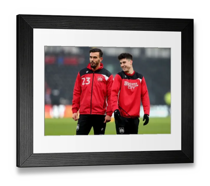 Framed Print : Bristol City: Marlon Pack and Callum O'Dowda Sharing a Joke Amidst Derby County Tension