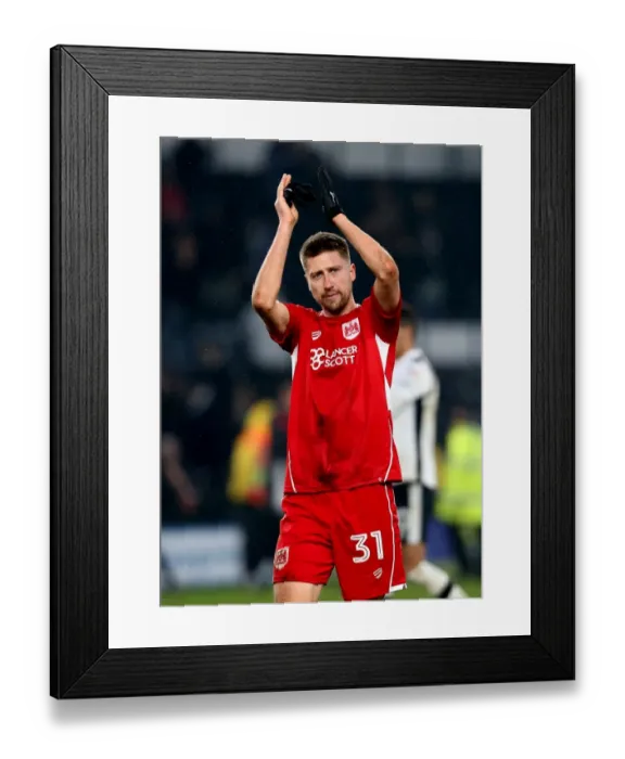 Framed Print : Bristol City's Jens Hegeler in Action Against Derby County, 11 / 02 / 2017