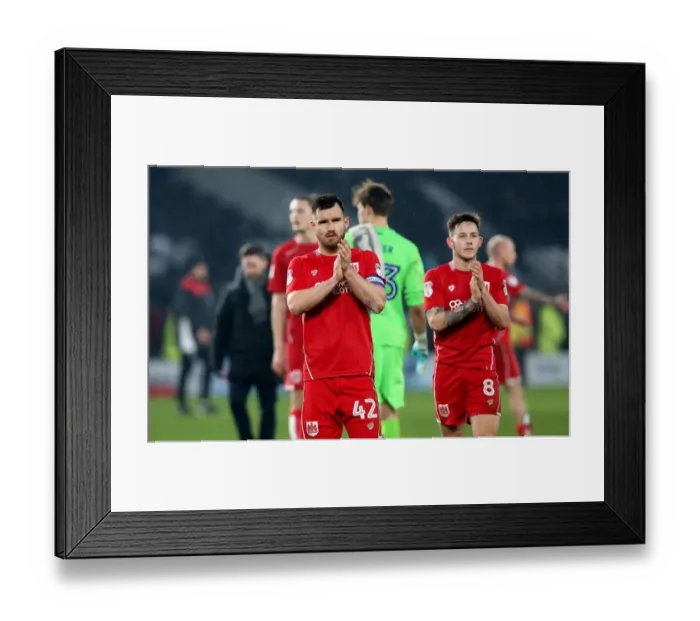 Framed Print : Bristol City Unity: Wright and Brownhill Applaud Fans After Derby County Match