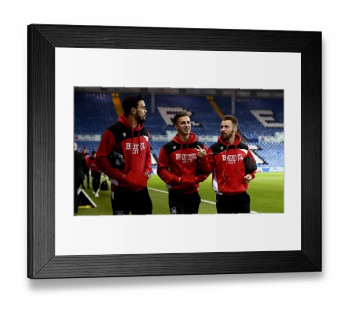 Framed Print : Bristol City Players Arrive at Elland Road Ahead of Leeds United Clash