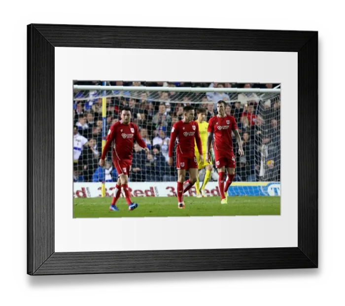 Framed Print : Frustration for Aden Flint and Bristol City After Conceding at Elland Road (Leeds United v Bristol City, Sky Bet Championship)