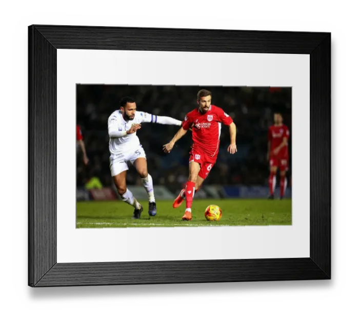 Framed Print : Gary O'Neil Dashes Past Kyle Bartley: Leeds United vs. Bristol City Championship Clash, 2017 Framed Print : Gary O'Neil Dashes Past Kyle Bartley: Leeds United vs. Bristol City Championship Clash, 2017