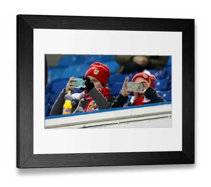 Framed Print : Bristol City Fans Unwavering Support: A Tense Showdown against Leeds United in the Sky Bet Championship, February 14, 2017