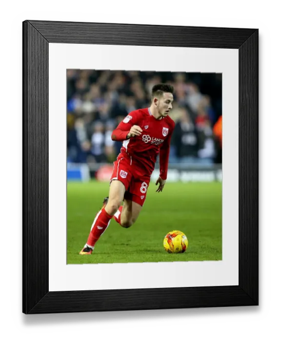 Framed Print : Josh Brownhill of Bristol City in Action Against Leeds United, Sky Bet Championship, 2017