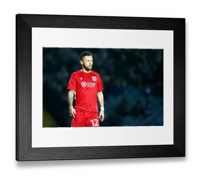 Framed Print : Matty Taylor's Thrilling Performance: Leeds United vs. Bristol City Championship Showdown