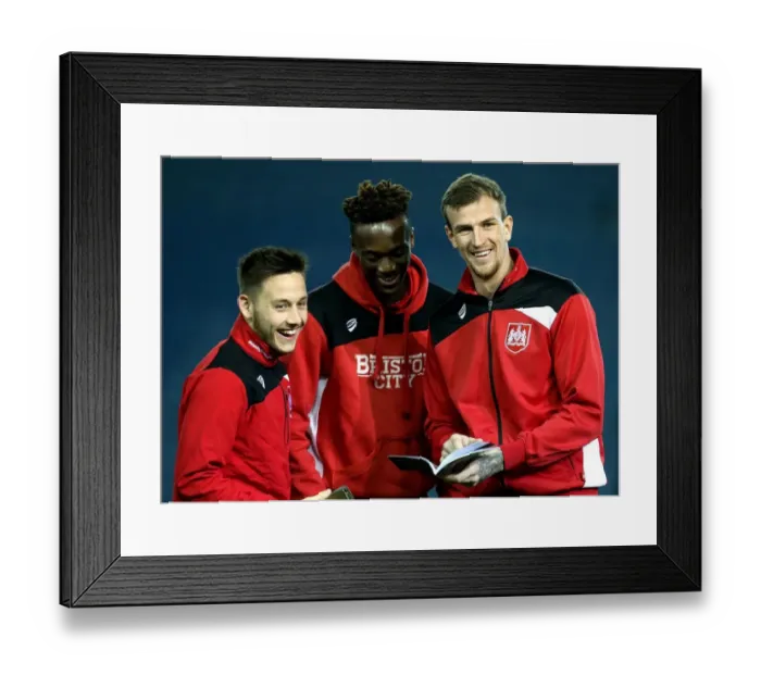 Framed Print : Bristol City's Brownhill, Abraham, and Flint at Elland Road vs Leeds United, 2017