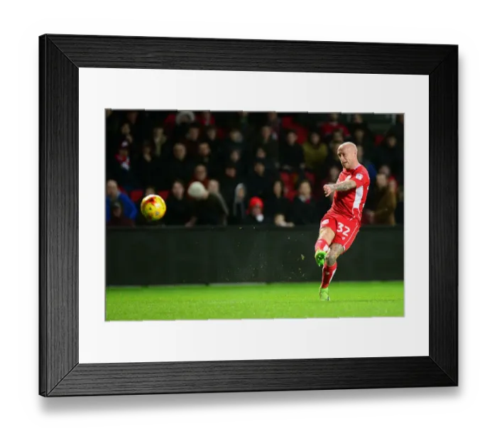 Framed Print : Bristol City's David Cotterill Fires A Shot Against Fulham - Sky Bet Championship, 2017