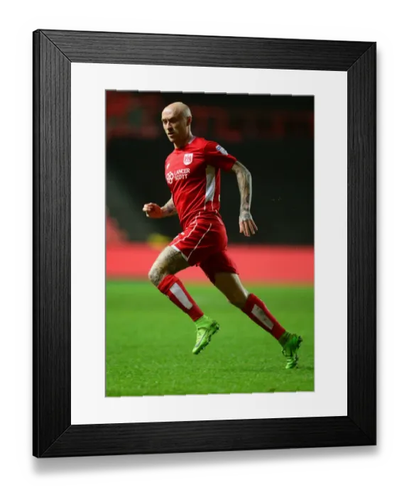 Framed Print : Bristol City's David Cotterill in Action Against Fulham at Ashton Gate, 2017