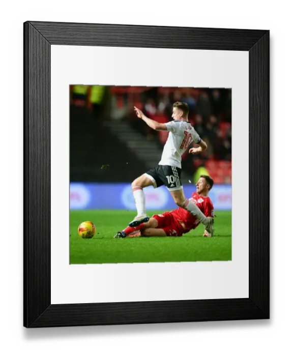 Framed Print : Bristol City vs Fulham: Jens Hegeler Tackles Tom Cairney in Championship Clash