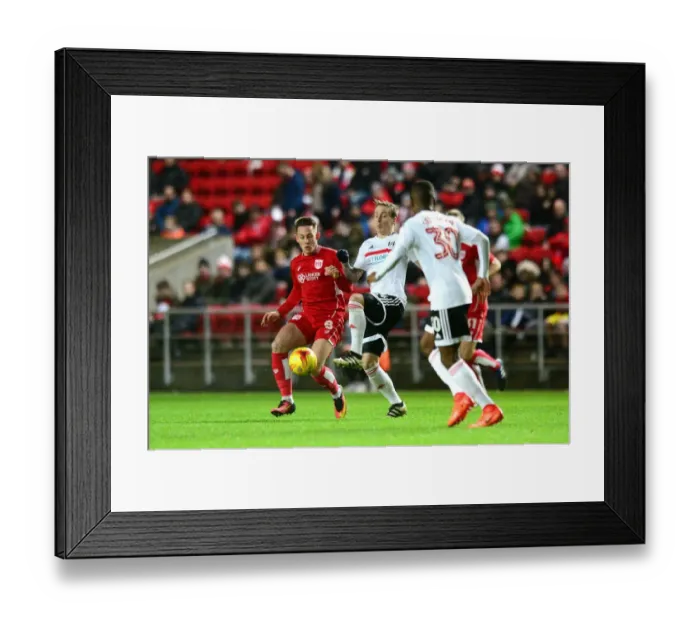 Framed Print : Bristol City vs Fulham: Josh Brownhill vs Stefan Johansen - Intense Championship Clash Framed Print : Bristol City vs Fulham: Josh Brownhill vs Stefan Johansen - Intense Championship Clash