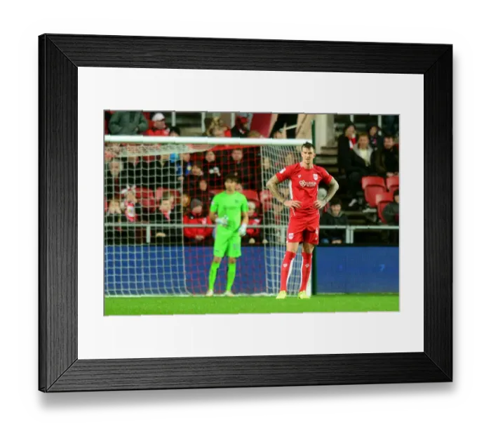Framed Print : Aden Flint's Disappointment: Bristol City vs Fulham, 2017