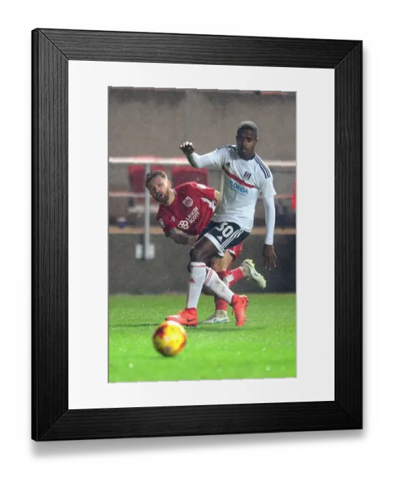 Framed Print : Matty Taylor's Thrilling Goal Attempt: A Moment of Glory from the Bristol City vs Fulham Championship Match, 2017