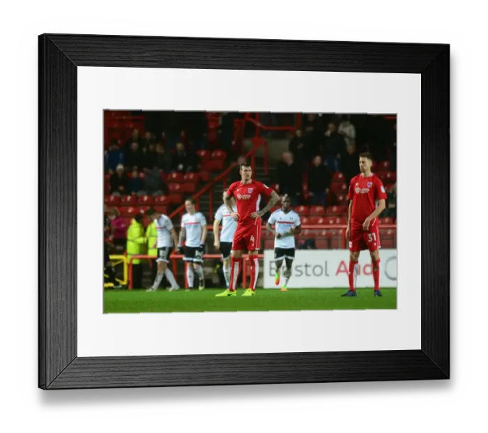 Framed Print : Aden Flint's Disappointment: Bristol City's Defeat Against Fulham, 2017 Framed Print : Aden Flint's Disappointment: Bristol City's Defeat Against Fulham, 2017