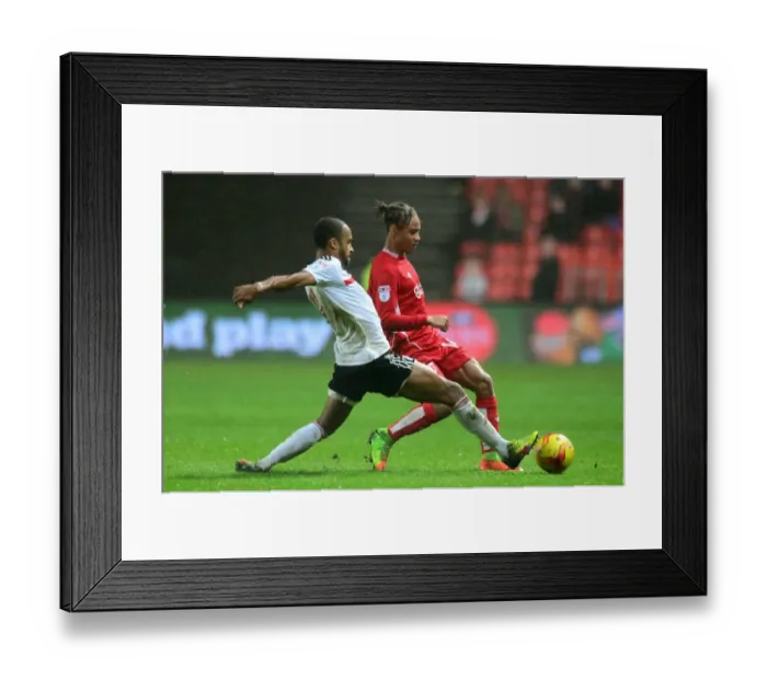 Framed Print : Bobby Reid vs Dennis Odoi: Intense Battle at Ashton Gate - Bristol City vs Fulham, Sky Bet Championship