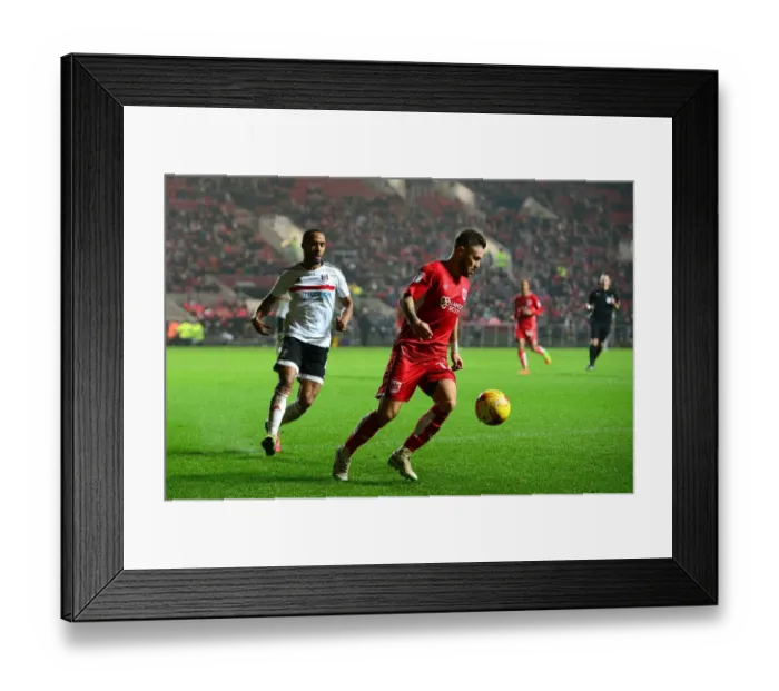 Framed Print : Matty Taylor in Action: Bristol City vs Fulham, Ashton Gate, 2017