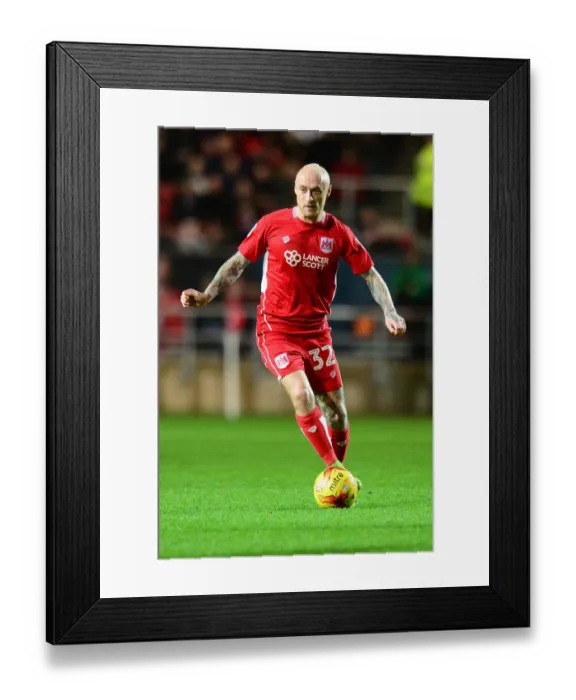 Framed Print : Bristol City vs Fulham: David Cotterill in Action at Ashton Gate, 2017