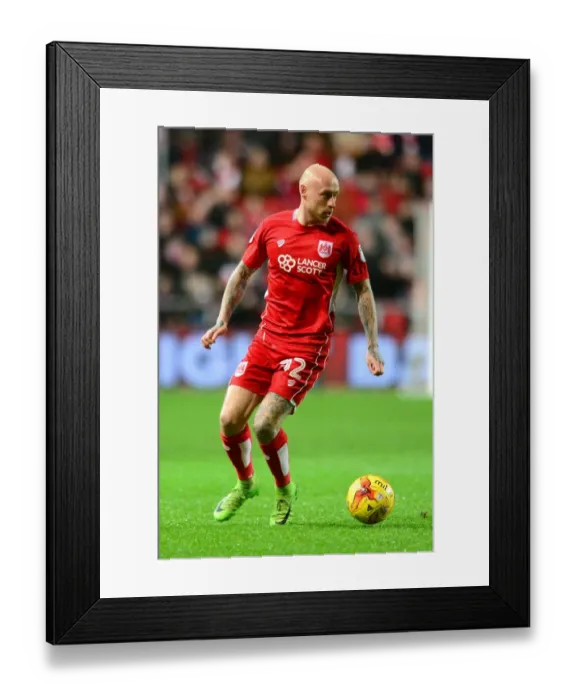 Framed Print : Bristol City's David Cotterill in Action during the Sky Bet Championship match against Fulham at Ashton Gate, 2017 Framed Print : Bristol City's David Cotterill in Action during the Sky Bet Championship match against Fulham at Ashton Gate, 2017