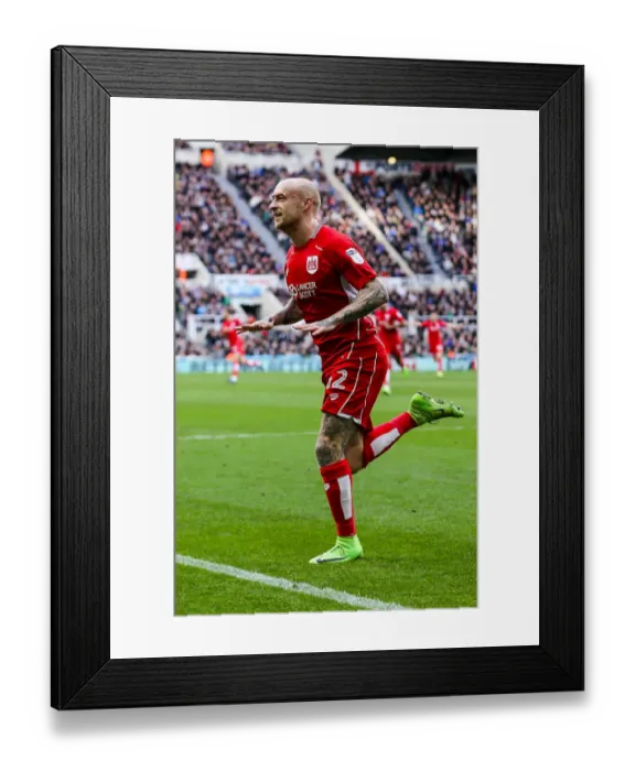 Framed Print : David Cotterill's Brilliant Goal: 0-2 for Bristol City at St. James Park (25 / 02 / 2017)