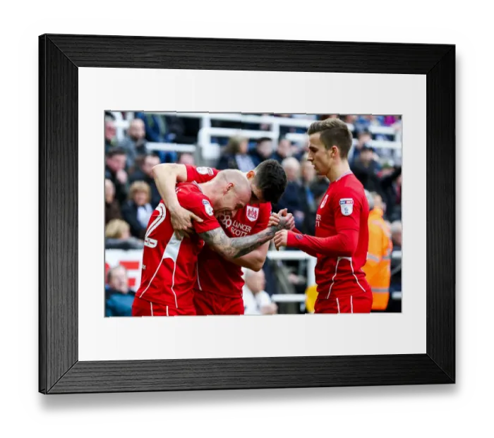 Framed Print : Bristol City's David Cotterill Scores the Second Goal Against Newcastle United in EFL Championship Match