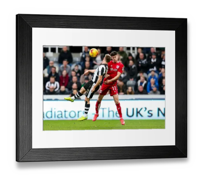 Framed Print : Matt Ritchie vs. Callum O'Dowda: Clash between Newcastle United and Bristol City Stars at St. James Park, Sky Bet EFL Championship (2017)