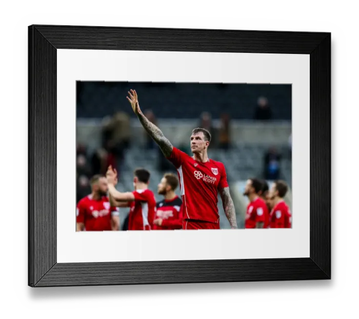 Framed Print : Aden Flint's Heartfelt Appreciation: Newcastle United vs. Bristol City's Dramatic 2-2 Draw (25 / 02 / 2017)