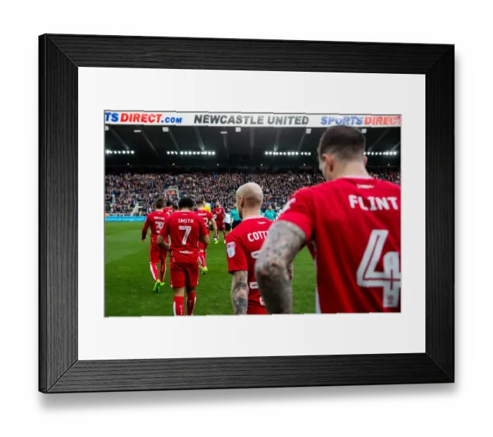Framed Print : Bristol City Players Emerge from Tunnel at St James Park for Newcastle United Clash, 2017