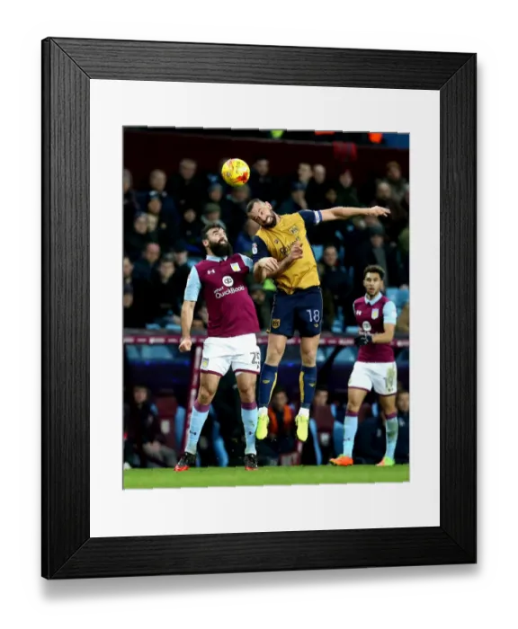 Framed Print : Aaron Wilbraham Battles Past Mile Jedinak: Aston Villa vs. Bristol City, 2017