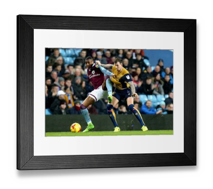 Framed Print : Jonathan Kodjia Clashes with Aden Flint: Aston Villa vs. Bristol City, Sky Bet Championship (February 2017)