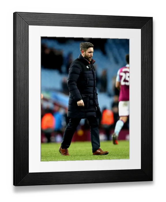 Framed Print : Lee Johnson's Disappointment: Aston Villa's Victory Over Bristol City