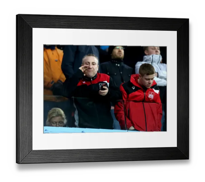 Framed Print : Bristol City Fans Cheering at Villa Park during Sky Bet Championship Match against Aston Villa, 2017