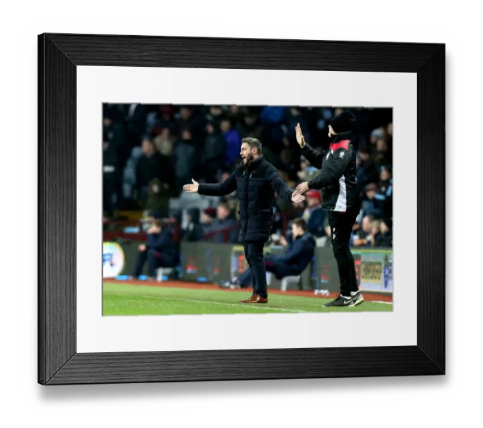 Framed Print : Lee Johnson's Frustration: Aston Villa vs. Bristol City, Sky Bet Championship (February 2017)