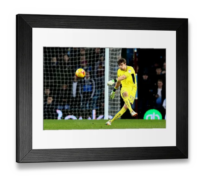 Framed Print : Fabian Giefer of Bristol City in Action at Villa Park against Aston Villa, Sky Bet Championship (2017)