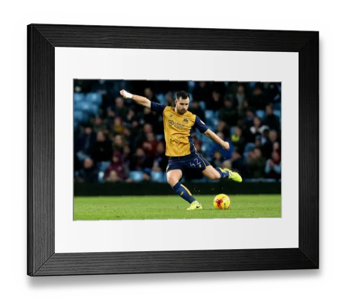 Framed Print : Bailey Wright of Bristol City in Action Against Aston Villa at Villa Park, 2017