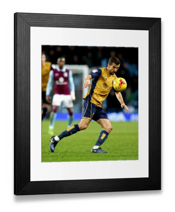 Framed Print : Gary O'Neil of Bristol City in Action Against Aston Villa at Villa Park, 2017