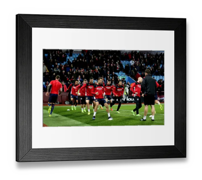 Framed Print : Bristol City Players Warm Up Before Aston Villa Clash at Villa Park, 2017 Framed Print : Bristol City Players Warm Up Before Aston Villa Clash at Villa Park, 2017