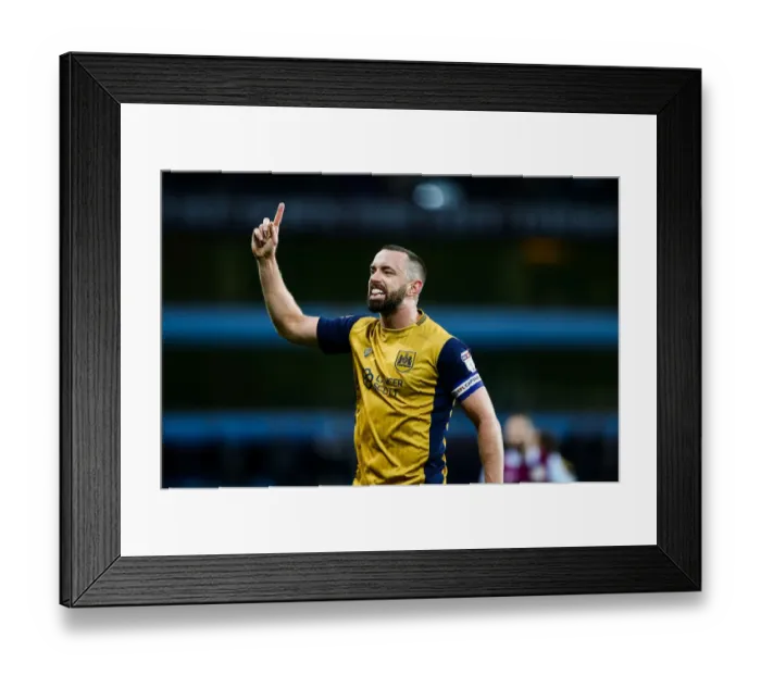 Framed Print : Aaron Wilbraham Faces Off Against Aston Villa at Villa Park, Sky Bet EFL Championship